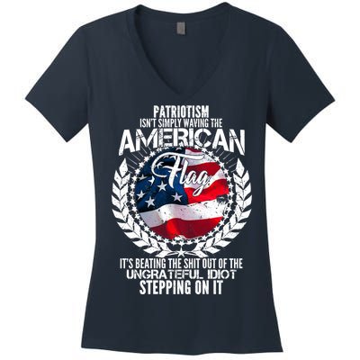 Patriotism American Flag Women's V-Neck T-Shirt