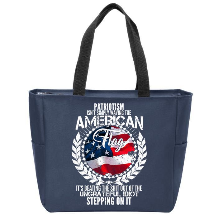 Patriotism American Flag Zip Tote Bag