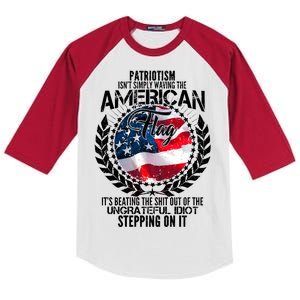 Patriotism American Flag Kids Colorblock Raglan Jersey