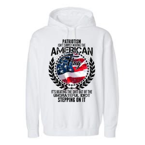 Patriotism American Flag Garment-Dyed Fleece Hoodie