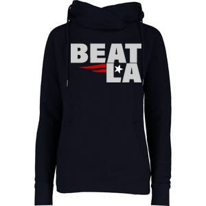 Patriots Beat LA Womens Funnel Neck Pullover Hood