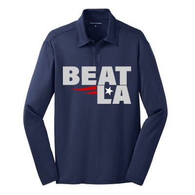 Patriots Beat LA Silk Touch Performance Long Sleeve Polo