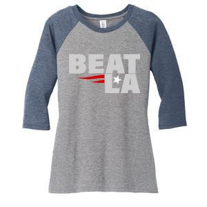 Patriots Beat LA Women's Tri-Blend 3/4-Sleeve Raglan Shirt