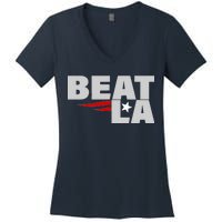 Patriots Beat LA Women's V-Neck T-Shirt