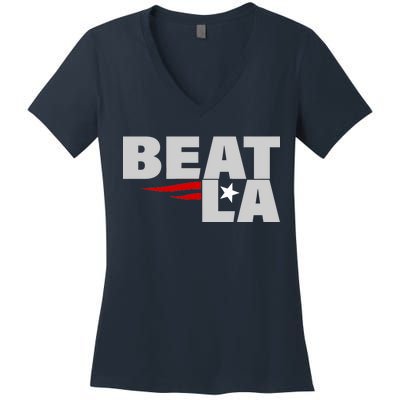 Patriots Beat LA Women's V-Neck T-Shirt