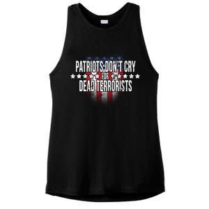 Patriots Don't Cry For Dead Terrorists Ladies PosiCharge Tri-Blend Wicking Tank