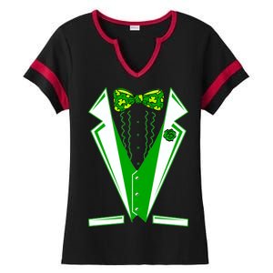 Patty Party Tuxedo Tux St Patrick's Day Ladies Halftime Notch Neck Tee