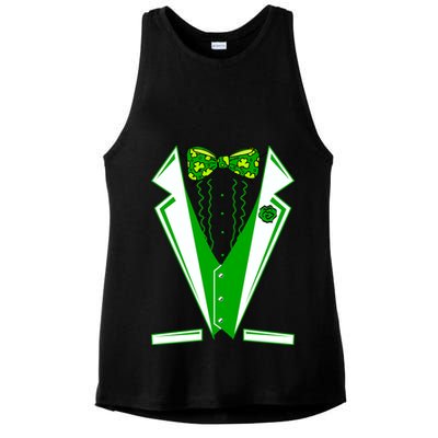 Patty Party Tuxedo Tux St Patrick's Day Ladies PosiCharge Tri-Blend Wicking Tank