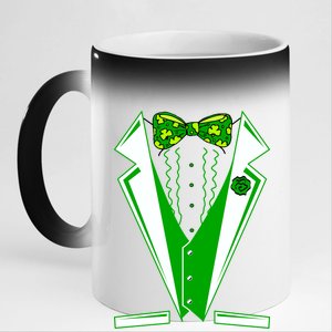 Patty Party Tuxedo Tux St Patrick's Day 11oz Black Color Changing Mug