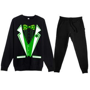 Patty Party Tuxedo Tux St Patrick's Day Premium Crewneck Sweatsuit Set