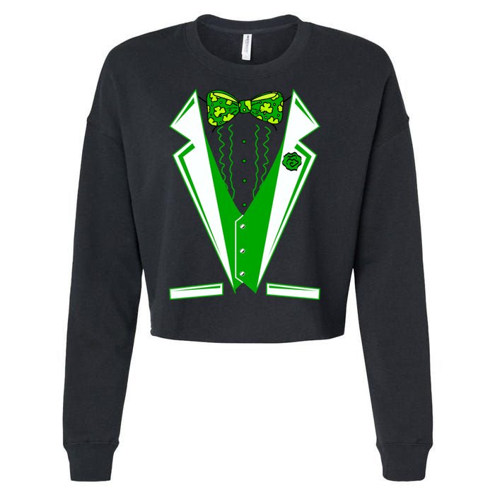 Patty Party Tuxedo Tux St Patrick's Day Cropped Pullover Crew