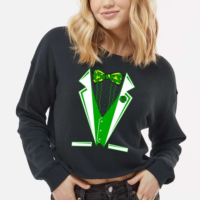 Patty Party Tuxedo Tux St Patrick's Day Cropped Pullover Crew