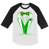 Patty Party Tuxedo Tux St Patrick's Day Kids Colorblock Raglan Jersey