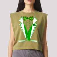 Patty Party Tuxedo Tux St Patrick's Day Garment-Dyed Women's Muscle Tee