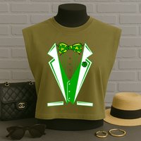 Patty Party Tuxedo Tux St Patrick's Day Garment-Dyed Women's Muscle Tee