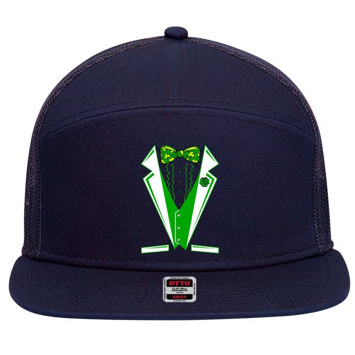 Patty Party Tuxedo Tux St Patrick's Day 7 Panel Mesh Trucker Snapback Hat