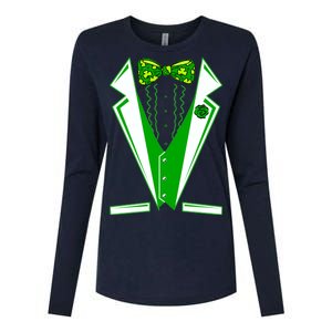 Patty Party Tuxedo Tux St Patrick's Day Womens Cotton Relaxed Long Sleeve T-Shirt