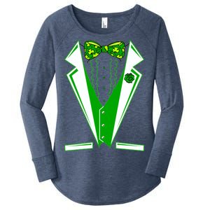 Patty Party Tuxedo Tux St Patrick's Day Women's Perfect Tri Tunic Long Sleeve Shirt