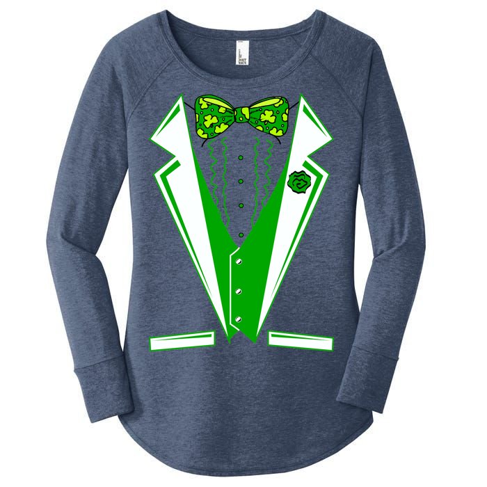 Patty Party Tuxedo Tux St Patrick's Day Women's Perfect Tri Tunic Long Sleeve Shirt