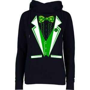 Patty Party Tuxedo Tux St Patrick's Day Womens Funnel Neck Pullover Hood