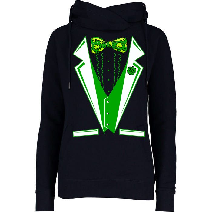 Patty Party Tuxedo Tux St Patrick's Day Womens Funnel Neck Pullover Hood