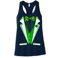 Patty Party Tuxedo Tux St Patrick's Day Women's Racerback Tank