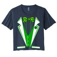 Patty Party Tuxedo Tux St Patrick's Day Women's Crop Top Tee