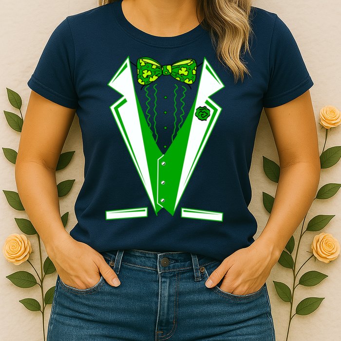 Patty Party Tuxedo Tux St Patrick's Day Womens T-Shirt