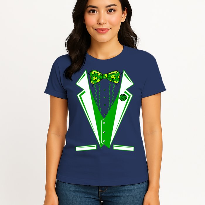Patty Party Tuxedo Tux St Patrick's Day Womens T-Shirt