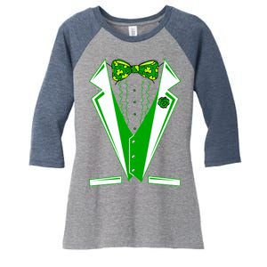 Patty Party Tuxedo Tux St Patrick's Day Women's Tri-Blend 3/4-Sleeve Raglan Shirt