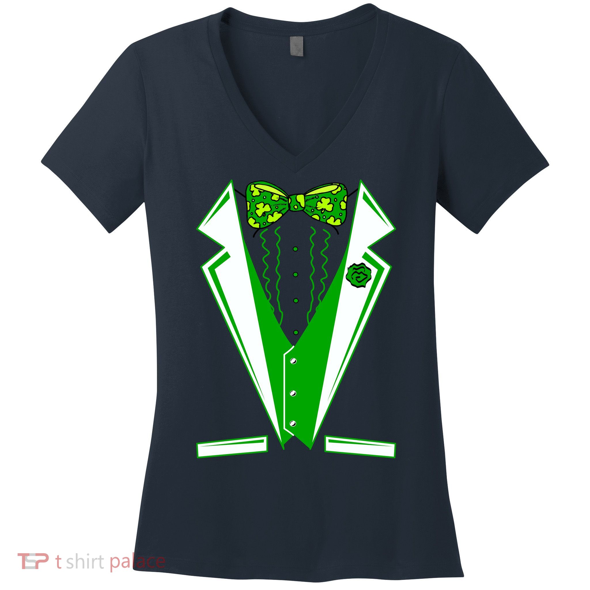 Patty Party Tuxedo Tux St Patrick's Day Women's V-Neck T-Shirt
