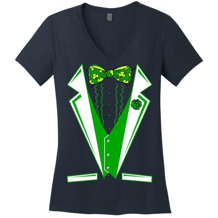 Patty Party Tuxedo Tux St Patrick's Day Women's V-Neck T-Shirt