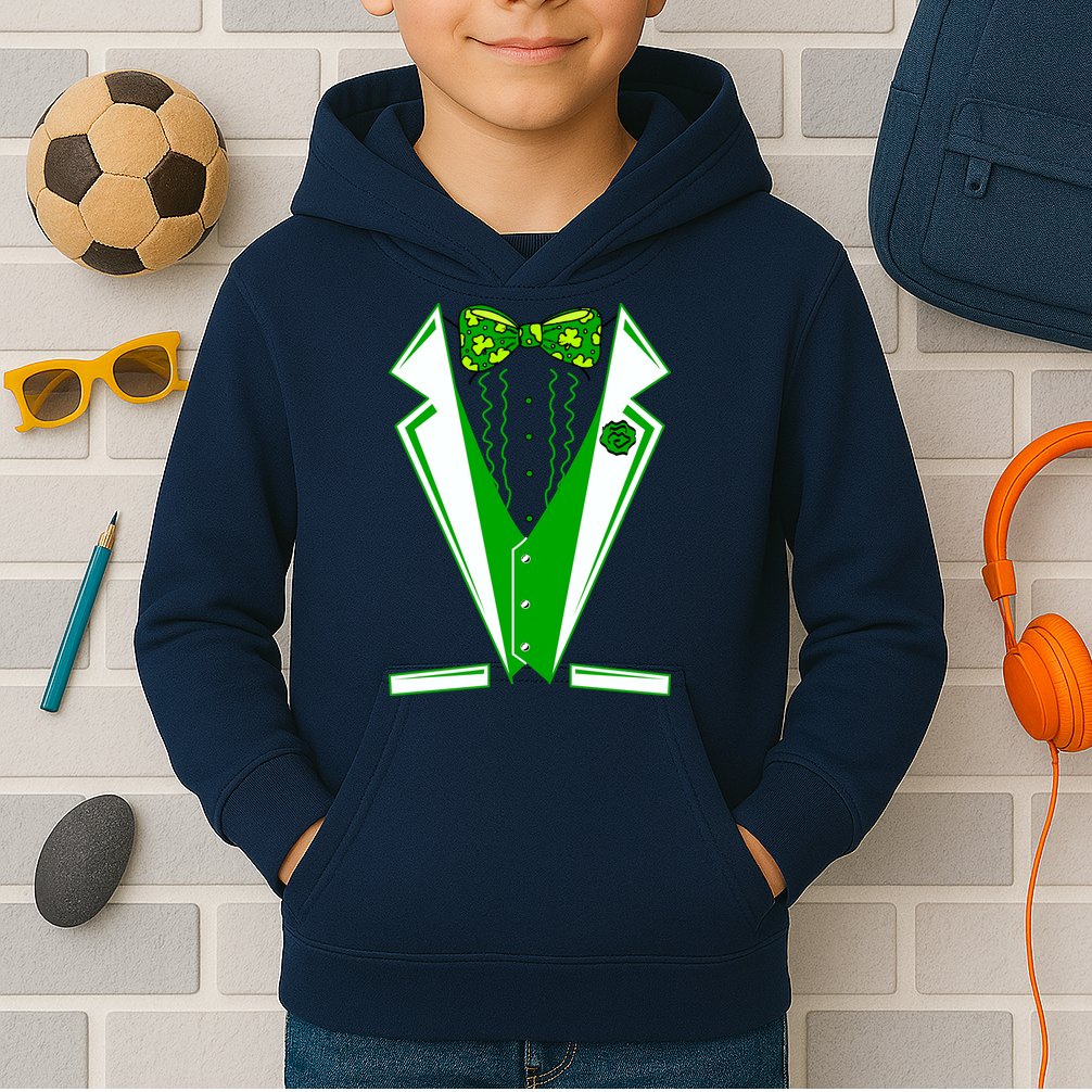 Patty Party Tuxedo Tux St Patrick's Day Kids Hoodie