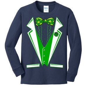 Patty Party Tuxedo Tux St Patrick's Day Kids Long Sleeve Shirt