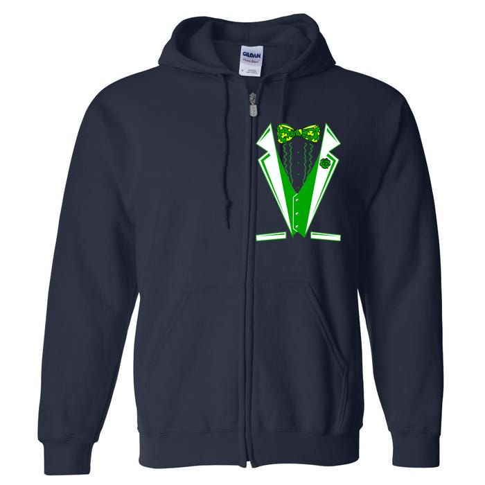 Patty Party Tuxedo Tux St Patrick's Day Full Zip Hoodie