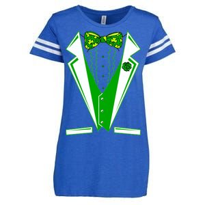 Patty Party Tuxedo Tux St Patrick's Day Enza Ladies Jersey Football T-Shirt