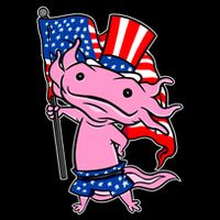 Patriotic Axolotl USA Flag Funny 4th Of July United States City Backpack