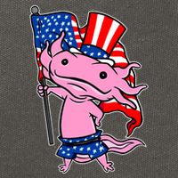 Patriotic Axolotl USA Flag Funny 4th Of July United States Cotton Canvas Backpack