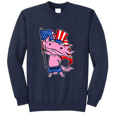 Patriotic Axolotl USA Flag Funny 4th Of July United States Sweatshirt