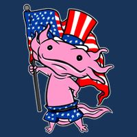 Patriotic Axolotl USA Flag Funny 4th Of July United States Flatbill Hat