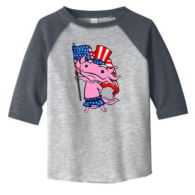 Patriotic Axolotl USA Flag Funny 4th Of July United States Toddler Fine Jersey T-Shirt