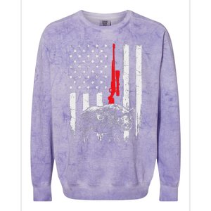 Patriotic American Usa Flag Boar Hunting Wild Hog Hunter Colorblast Crewneck Sweatshirt