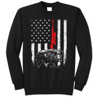 Patriotic American Usa Flag Boar Hunting Wild Hog Hunter Sweatshirt