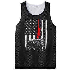 Patriotic American Usa Flag Boar Hunting Wild Hog Hunter Mesh Reversible Basketball Jersey Tank