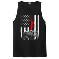 Patriotic American Usa Flag Boar Hunting Wild Hog Hunter PosiCharge Competitor Tank