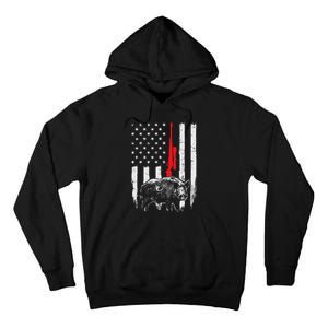 Patriotic American Usa Flag Boar Hunting Wild Hog Hunter Tall Hoodie