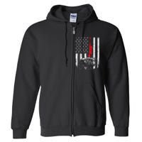 Patriotic American Usa Flag Boar Hunting Wild Hog Hunter Full Zip Hoodie