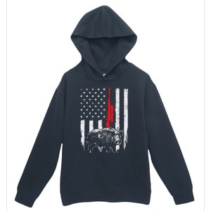 Patriotic American Usa Flag Boar Hunting Wild Hog Hunter Urban Pullover Hoodie