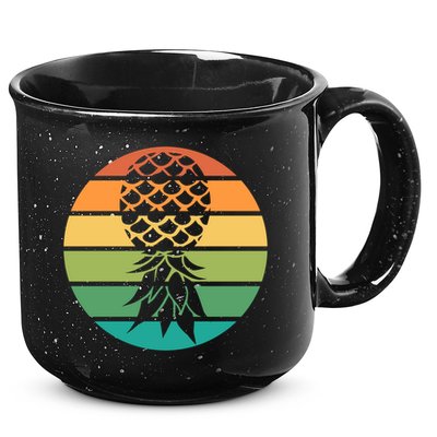 Polyamory And Upside Down Pineapple Summer Vacation Cruise Cute Gift 15oz Campfire Ceramic Mug
