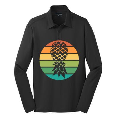 Polyamory And Upside Down Pineapple Summer Vacation Cruise Cute Gift Silk Touch Performance Long Sleeve Polo